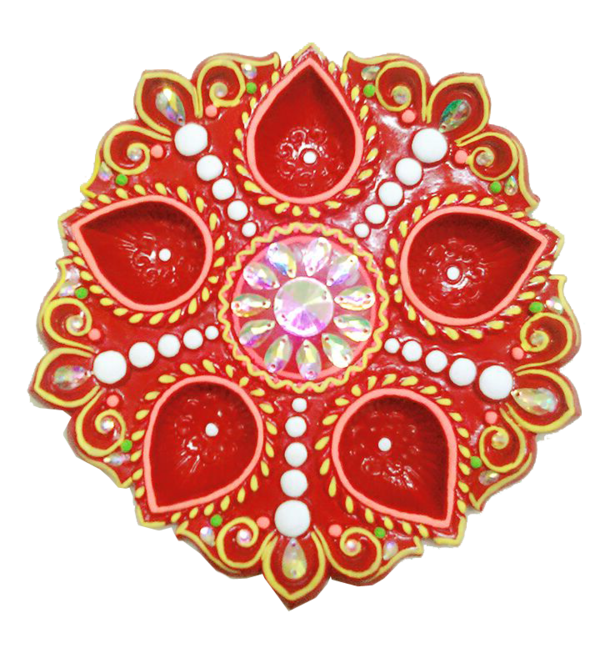 Transparent Diya Puja Thali Raksha Bandhan Circle for Diwali