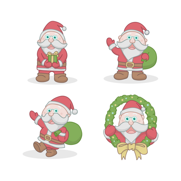 Transparent Santa Claus Christmas Ornament Cartoon Holiday for Christmas