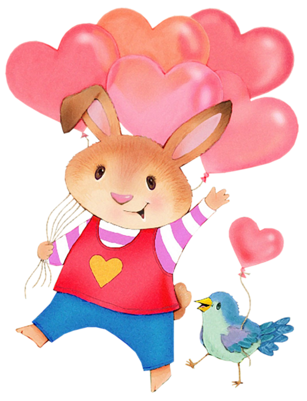 Transparent Rabbit Balloon Archive File Heart Toy for Valentines Day