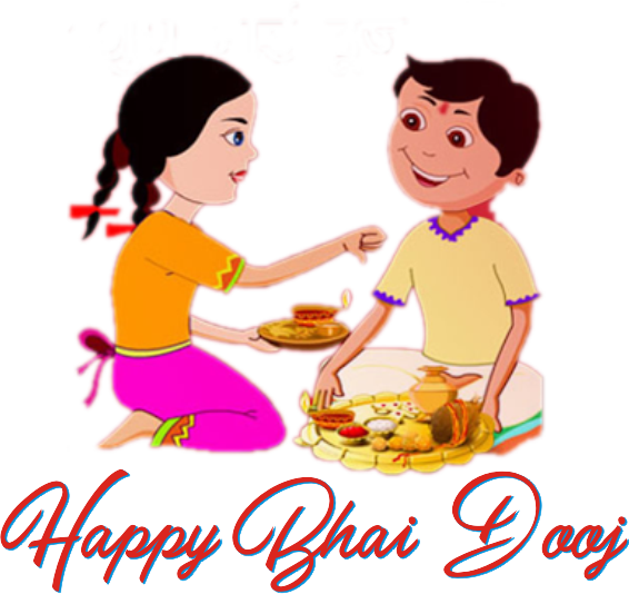 Transparent Bhai Dooj Happiness Diwali Cartoon Sharing for Diwali