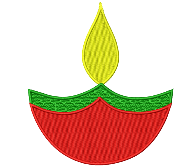Transparent Diya Embroidery Diwali Christmas Ornament Leaf for Diwali
