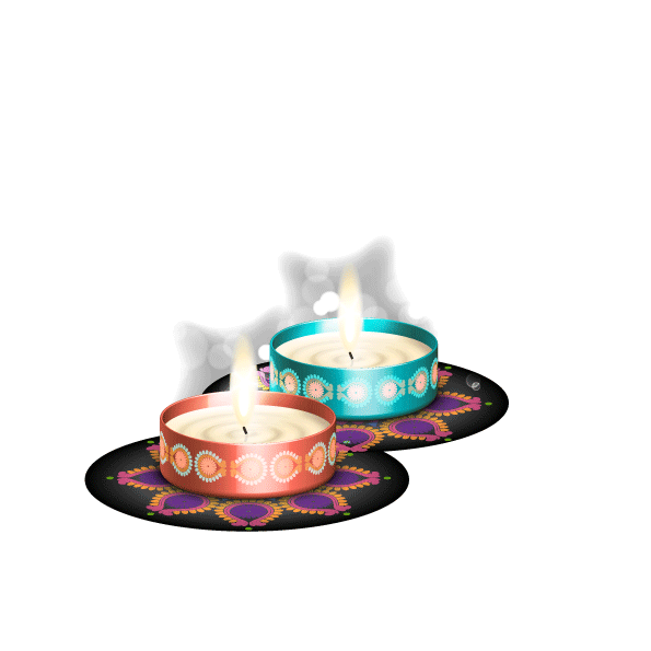 Transparent Poster Diwali Lamp Cake Coffee Cup for Diwali