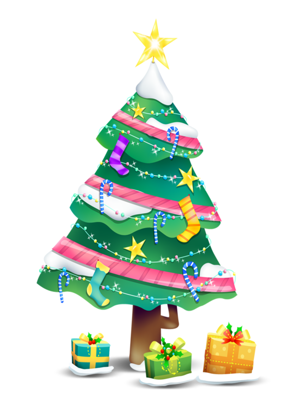 Transparent Christmas Tree Candy Cane Santa Claus Fir Christmas Decoration for Christmas