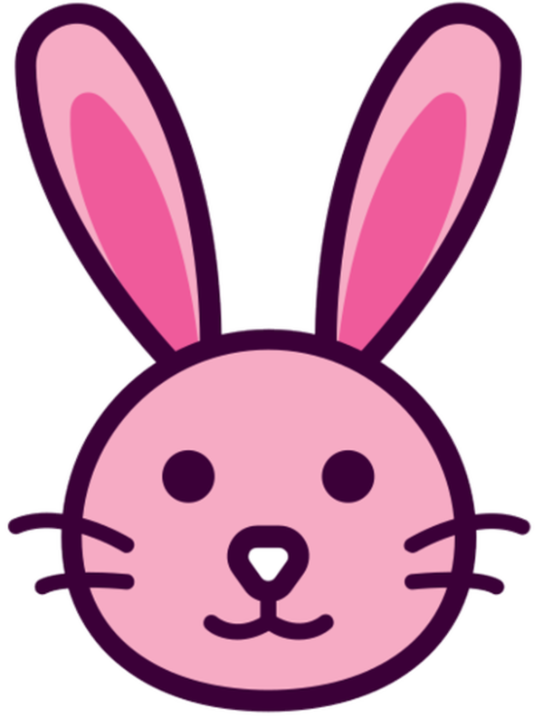 Transparent Easter Bunny Whiskers Rabbit Pink Cartoon for Easter