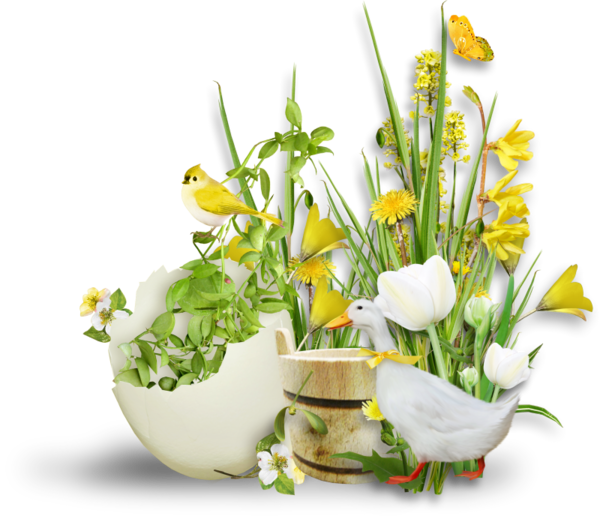 Transparent Easter Wish Easter Egg Plant Flower for Easter
