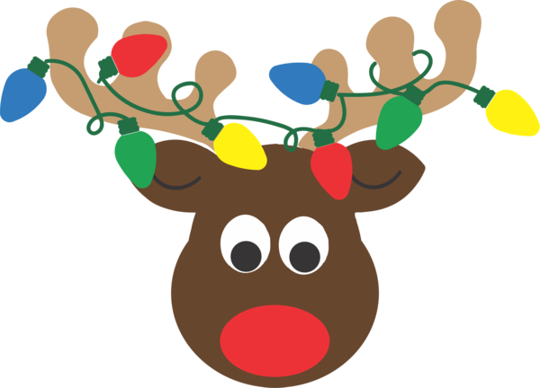 Transparent Reindeer Christmas Graphics Christmas Lights Deer for Christmas