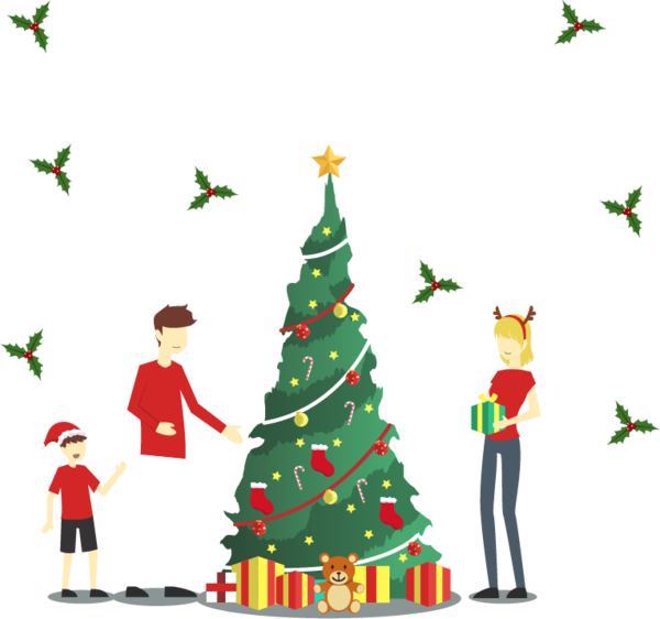 Transparent Christmas Christmas Tree Family Fir Pine Family for Christmas
