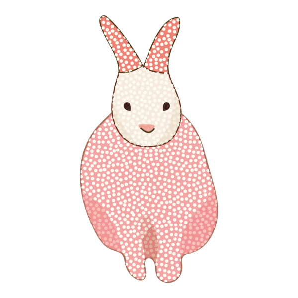 Transparent Rabbit Easter Bunny French Bulldog Pink for Easter