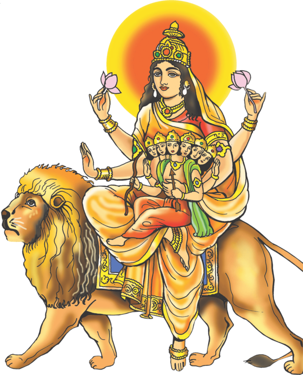 Transparent Navaratri Durga Skandamata Mythology Religion for Dussehra