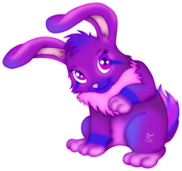 Transparent Rabbit Hare Easter Bunny Purple for Easter