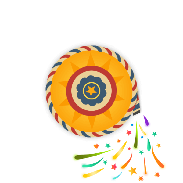 Transparent Diwali Kandeel Firecracker Spiral Yellow for Diwali