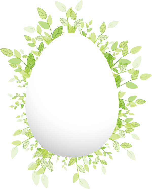 Transparent Egg Food Painting Green Leaf for Easter