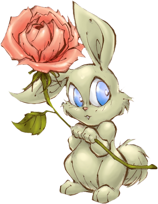Transparent Easter Bunny Rabbit Cottontail Rabbit Plant Flower for Easter