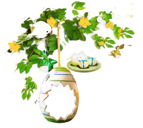 Transparent Easter Egg Easter Egg Leaf Plant for Easter