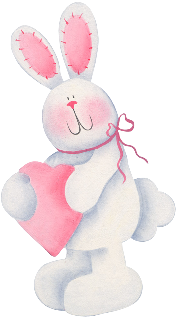 Transparent Easter Bunny Rabbit Drawing Pink Stuffed Toy for Easter