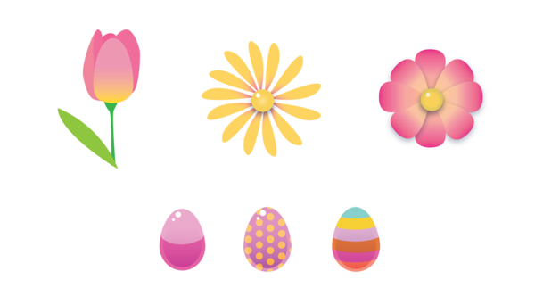 Transparent Easter Computer Egg Flower Petal for Easter