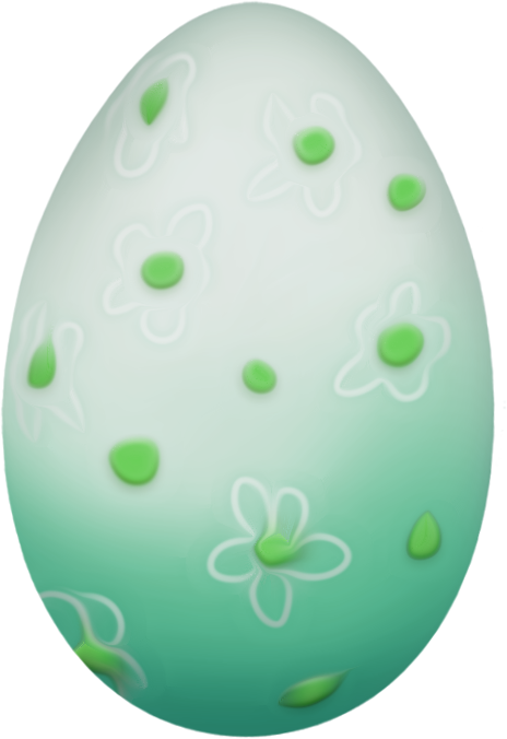 Transparent Blue Egg Green Oval for Easter