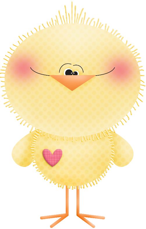 Transparent Cartoon Drawing Bird Heart Yellow for Easter