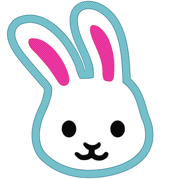 Transparent Rabbit Emoji Easter Bunny Cartoon Pink for Easter