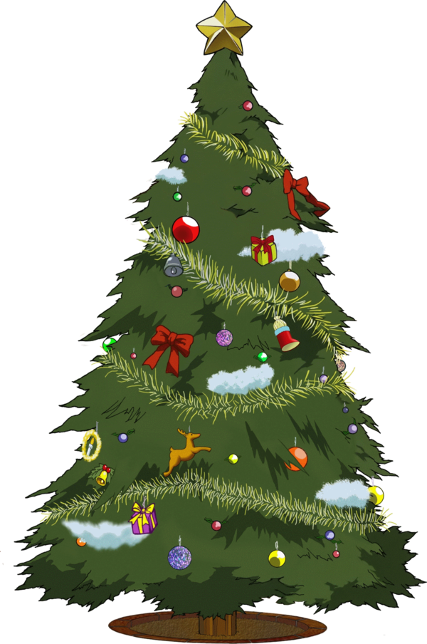 Transparent Christmas Gift Santa Claus Fir Pine Family for Christmas