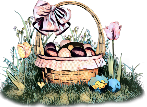 Transparent Easter Cartoon Basket Gift Basket for Easter