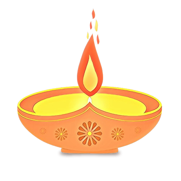 Transparent Diya Diwali Kandeel Orange Yellow for Diwali