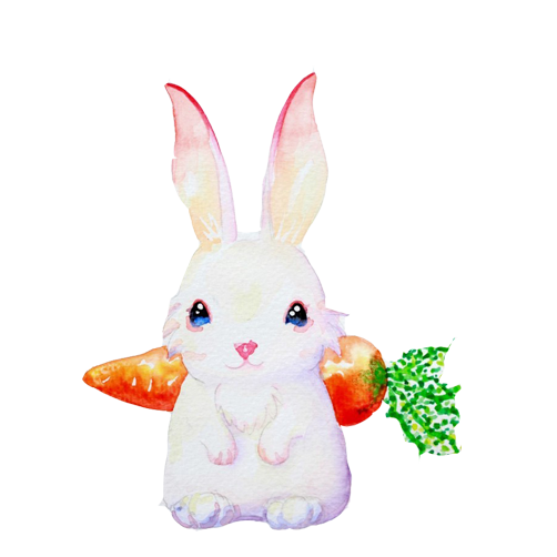 Transparent European Rabbit Rabbit Painting Stuffed Toy for Easter