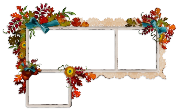 Transparent Autumn Scrapbooking Harvest Picture Frame Rectangle for Thanksgiving
