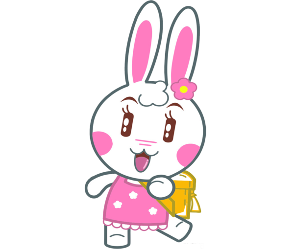 Transparent Cartoon Cuteness Animation Pink Easter Bunny for Easter