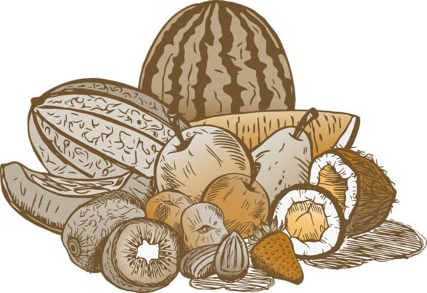 Transparent Label Drawing Fruit Food Commodity for Thanksgiving