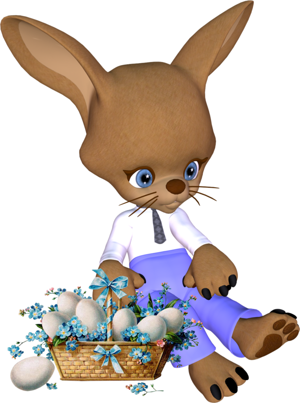 Transparent Rabbit Easter Bunny Hare Cartoon for Easter