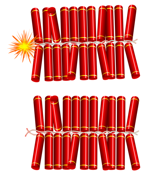 Transparent Firecracker Fireworks Drawing Red Cylinder for Diwali