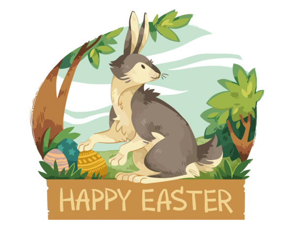 Transparent Rabbit Drawing Concept Art Tree Wildlife for Easter