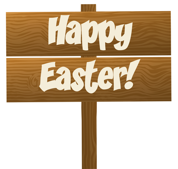 Transparent Easter Sign Signage Brown Text for Easter