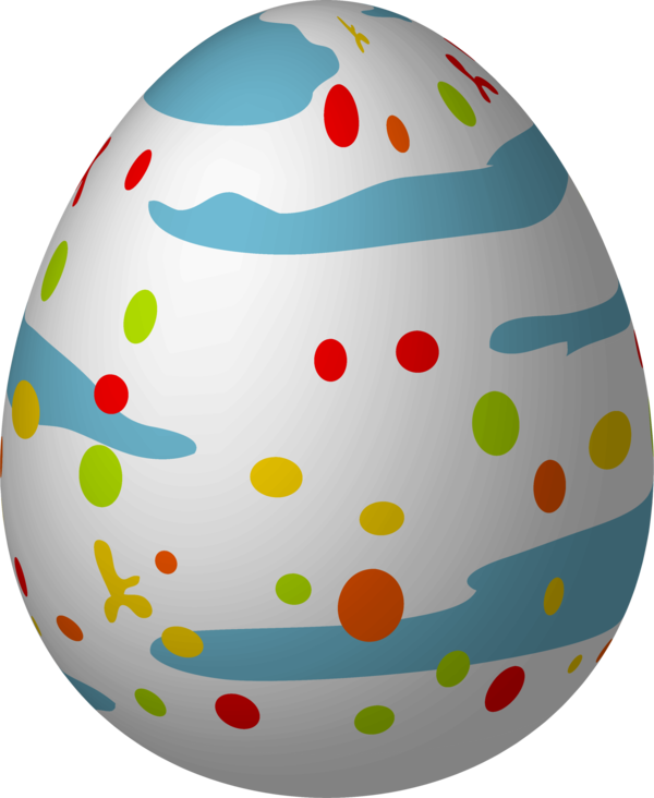 Transparent Cartoon Egg Blue Sphere Easter Egg for Easter