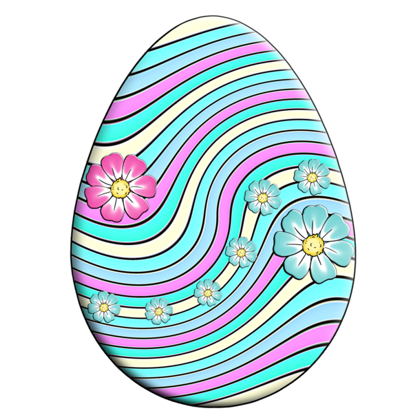 Transparent Easter Egg Egg Blue Ribbon Line Circle for Easter
