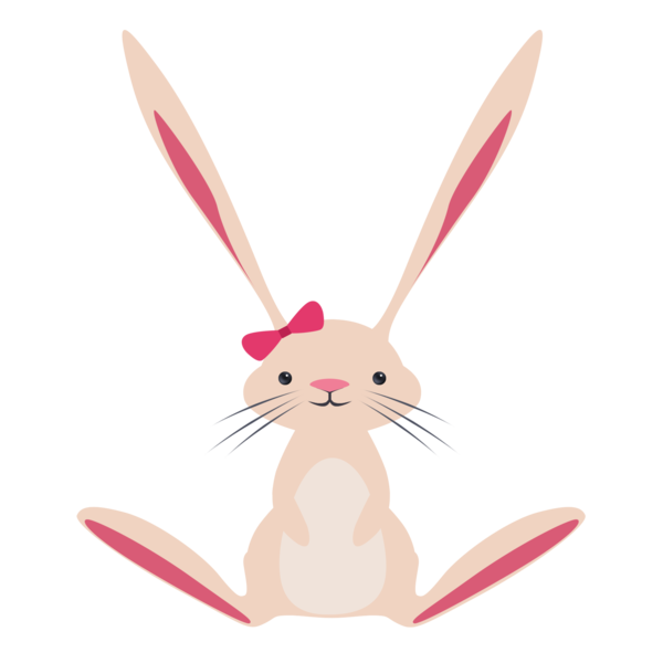Transparent Easter Bunny Hare Rabbit Pink for Easter