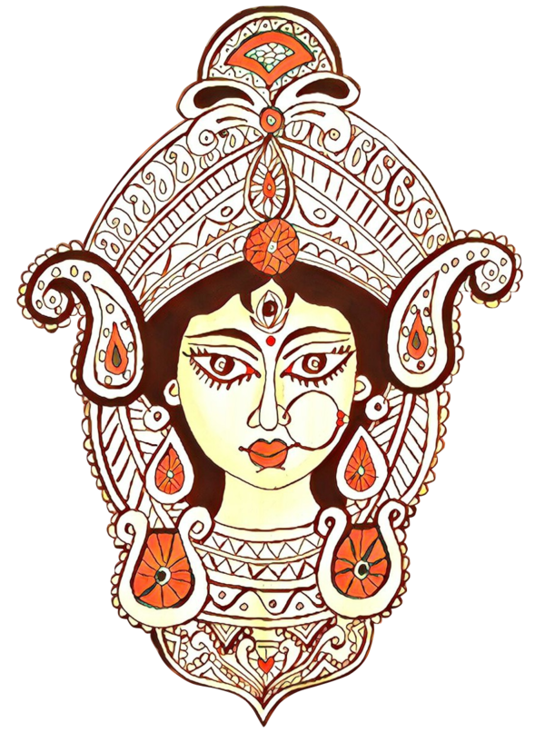 Transparent Durga Drawing Puja Head Visual Arts for Dussehra
