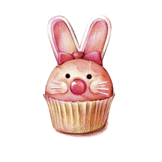 Transparent Easter Bunny Cupcake Muffin Dessert for Easter