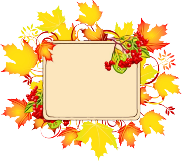 Transparent Autumn Season Blog Picture Frame Leaf for Thanksgiving