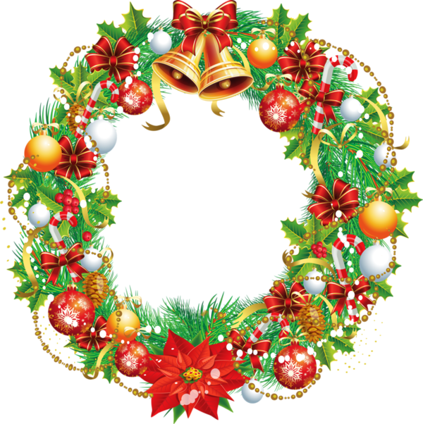 Transparent Santa Claus Wreath Christmas Evergreen Decor for Christmas
