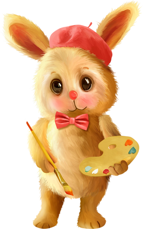 Transparent Drawing Cartoon Painting Stuffed Toy Rabbit for Easter