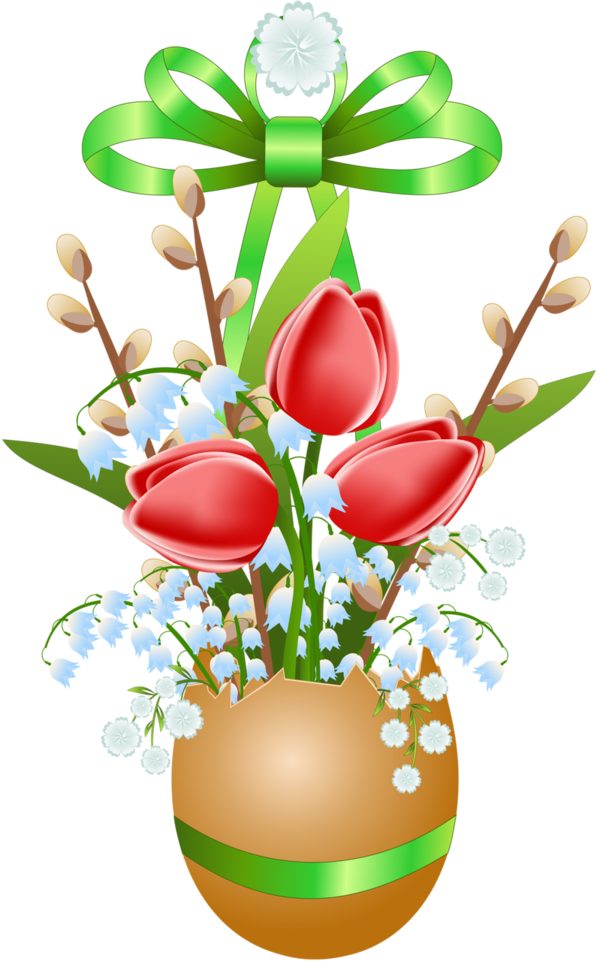 Transparent Easter Easter Egg Animation Plant Flower for Easter