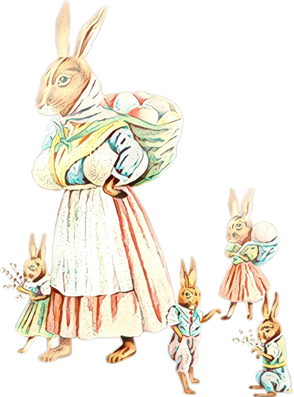 Transparent Easter Bunny Hare Costume Cartoon Costume Design for Easter