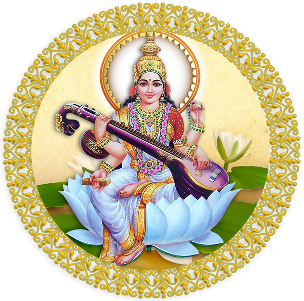 Transparent Saraswati Saraswati Vandana Mantra Devi Saraswati Veena for Dussehra