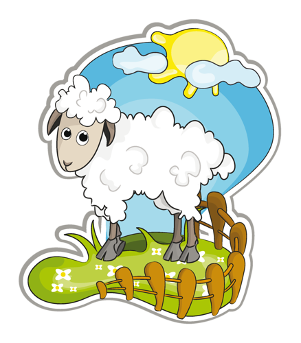 Transparent Sheep Drawing Idea Flower Tree for Easter