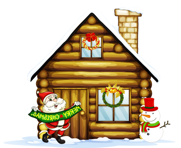 Transparent Gingerbread House Santa Claus Christmas Christmas Ornament Log Cabin for Christmas