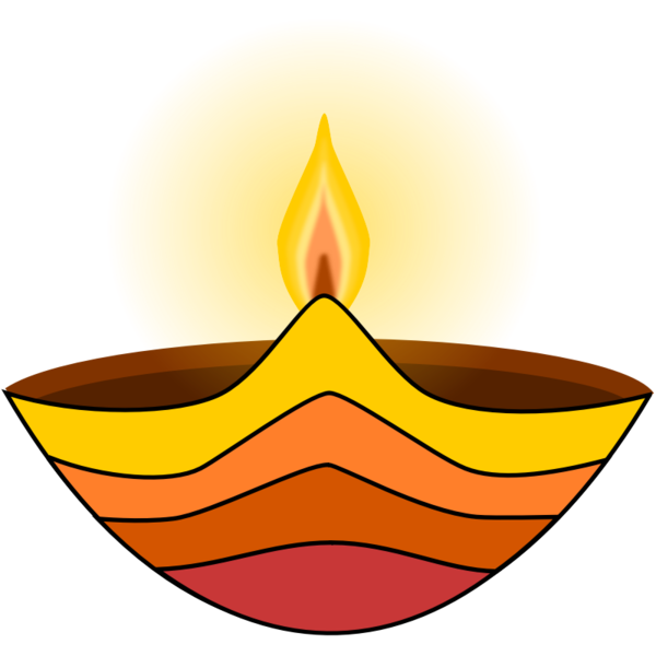 Transparent Diwali Diya Oil Lamp Orange for Diwali