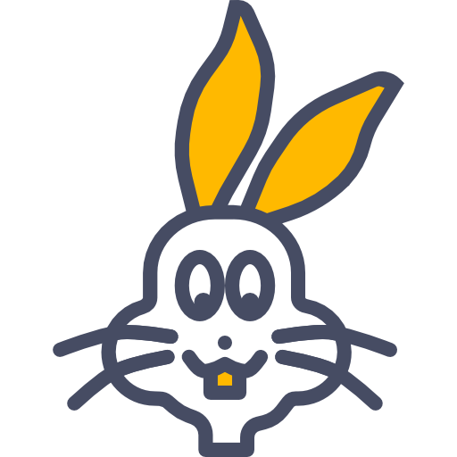 Transparent Rabbit Symbol Animal Plant Flower for Easter