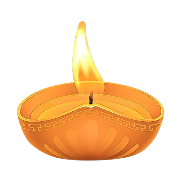 Transparent Orange Sa Orange Oil Lamp for Diwali